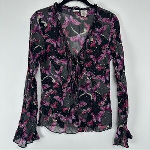 No Boundaries Top Size Medium Black Size Medium Butterflies Fairy Whimsygoth